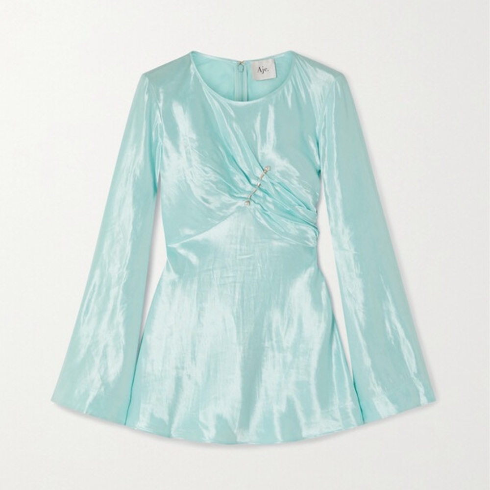 Aje Wet look blouse